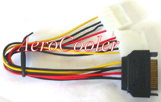 12inch SATA 15pin (Male) Power to Dual 4pin Molex (Female) Y Cable