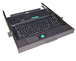 RK100802TB 1U 19in Slide-out Drawer w/ Keyboard & Trackball