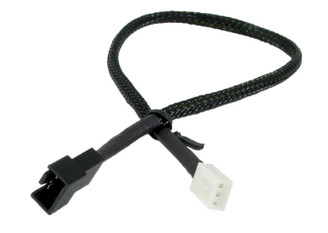CB-PWM-3F PWM 4Pin (M) to 3Pin (F) Adapter Cable,Black sleeved