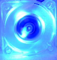 DFC402012M-B 40x40x20mm Ball Bearing Blue Led Clear Fan, 3Pin