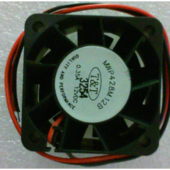 T & T MWP428M12B 40x40x28mm Dual Ball Bearing Fan, 2 Bare Wires