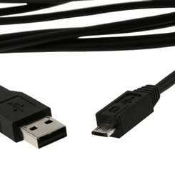 3ft USB 2.0 Micro USB Cable (Black) - Smartphone charge/data transfer