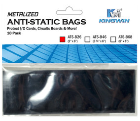 Kingwin ATS-B26 ANTI-STATIC BAG 2inx 6in, 10pcs/bag  ( For Memory Card )