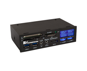 Kingwin FPX-004 5.25inch Bay Fan Controller ,USB3.0/eSATA/Audio Port ,Card Reader