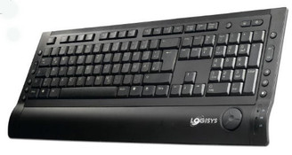 Logisys KB206BK Ultra Slim Soft-Touch Multimedia Keyboard, PS/2+USB