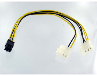 6Pin (F) PCI Express to 4Pin Molex (M) Convertor Cable, (6inch)