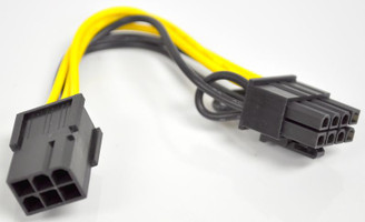 PCIEX68ADAP 4inch 6Pin PCI-E (M) to 8Pin PCI-E (F) Adapter Cable