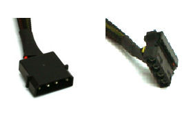16inch 4pin (M) to Dual 90 deg 4Pin (F) Cable, Black Sleeved