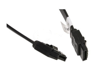 10inch SATA3.0 6Gbs cable,straight to straight, Black w/ metal latch