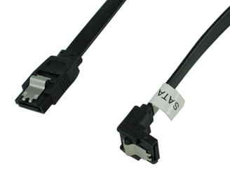 24inch SATA3.0 6Gbs cable,straight to right, Black w/ metal latch