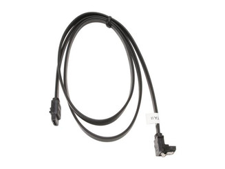 36inch SATA 3.0 6Gbs cable,straight to right, Black w/ metal latch