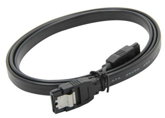 36inch SATA 3.0 6Gbs cable,straight to straight, Black w/ metal latch