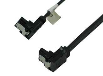 24inch SATA3.0 6Gbs cable,right to right, Black w/ metal latch