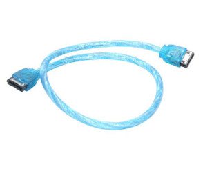 18inch SATA3.0 6Gb/s Round Cable,180 to 180 deg, w/ metal latch,UV blue