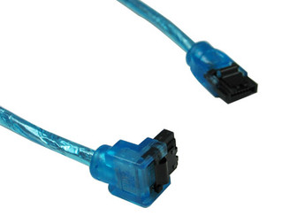 6inch SATA3.0 6Gb/s Round Cable,90 to 180 deg, w/ metal latch,UV Blue