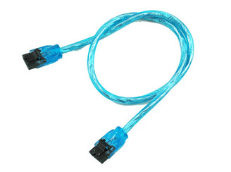 6inch SATA3.0 6Gb/s Round Cable,180 to 180 deg, w/ metal latch,UV Blue