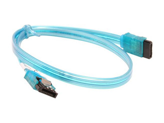 18inch SATA3.0 6Gbs cable ,straight to straight, UV blue, metal latch