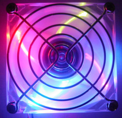 80x80x25mm 4 Color LED fan (B,G,R,Y) w/ Fan Guard