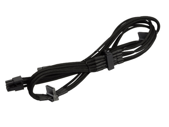Ext Cable Silverstone SST-PP06B-EPS75 750mm Black Sleeved EPS//ATX12V 8pin 4+4