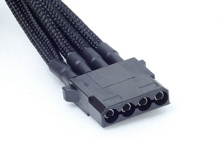 Silverstone SST-PP06B-3PER10F 3xPeripheral 4pin + 1xFloppy 4pin Black Sleeved Cable