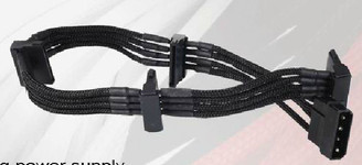 Silverstone SST-PP07-BTSB (Black) 1 x 4pin to 4 x SATA Power Connector Cable