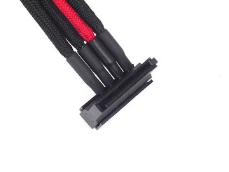Silverstone SST-PP07-BTSBR (1 x 4pin Molex to 4 x SATA connectors, Black/Red) Power Cable