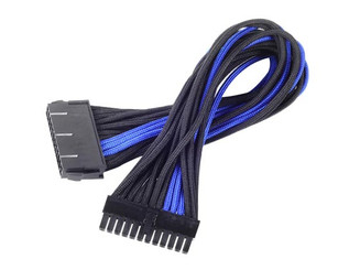 Silverstone SST-PP07-MBBA 24Pin Power Extension Cable, Black/Blue Sleeved