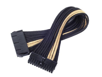 Silverstone SST-PP07-MBBG 24Pin Power Extension Cable, Black/Gold Sleeved