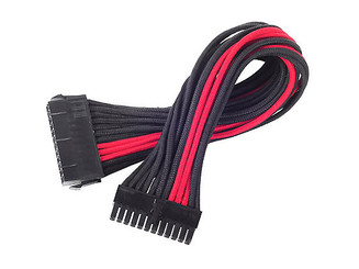 Silverstone SST-PP07-MBBR 24Pin Power Extension Cable, Black/Red Sleeved