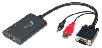 Syba SY-ADA31025 VGA to HDMI Converter w/ Audio Support, up to 1920 x 1080 Resolution