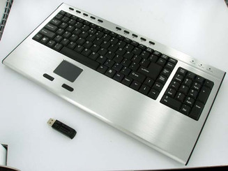 2.4GHz Wireless Aluminum Touchpad USB Keyboard  (Full Size)