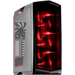 Silverstone SST-PM01BR-W (Black with Red LED + Window) ATX/MATX 9 Bay 140mm LED Fan Case