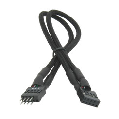 BitFenix BFA-MSC-IUSB30KK-RP Alchemy Multisleeved 30cm 9Pin Internal USB Male to 9Pin Internal USB Female Extension Cable (Black)
