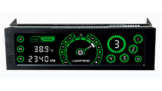 Lamptron CM430 4Ch 30W/Ch 5.25inch Bay Touch Fan Controller (Green)