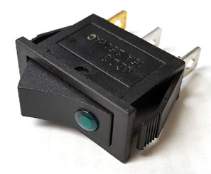 Lamptron Rectangular 250V AC Rocker Switch (Green LED) 