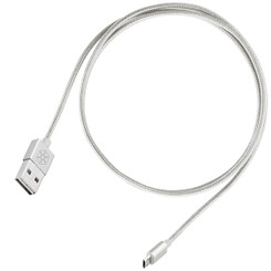Silverstone SST-CPU01S-500 (Silver) Reversible USB-A to Reversible Micro-B Cable 0.5 meter (1.65 ft)