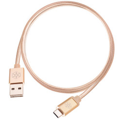 Silverstone SST-CPU04G-1000 (Gold, 3.3ft) Reversible USB-A to USB TYPE-C Nylon/Aluminum Cable