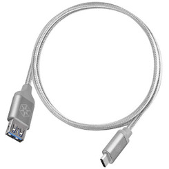 Silverstone SST-CPU05S-500 (Silver) Reversible USB-C to USB TYPE-A Cable (0.5m)