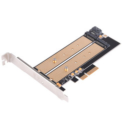 Silverstone SST-ECM22 Dual M.2 to PCI-E x4 NVME SSD/SATA 6G Adapter Card 
