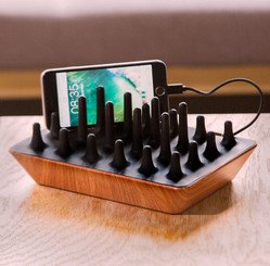 GELID SOLUTIONS Zentree Black Wooden Multiple Device Charging Station for Smart Home