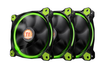 Thermaltake CL-F055-PL12GR-A Riing 12 (Green) LED Fan, Triple Pack