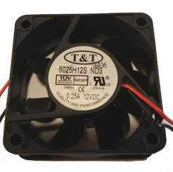 T & T 6025H12S ND3 60mm x 60mm x 25mm Sleeve Bearing Fan, 2 Bare Wire (Red/Black)