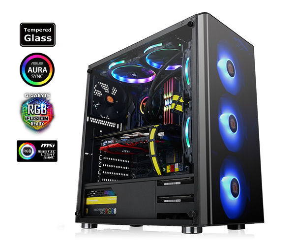 Thermaltake Ca 1k8 00m1wn 01 V0 Tempered Glass Rgb Edition Mid Tower Chassis Thermaltake Ca 1k8 00m1wn 01 V0 Tempered Glass Rgb Edition Mid Tower Chassis