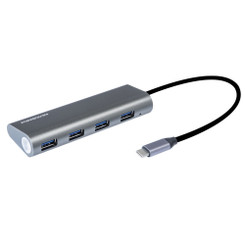 Kingwin KSG-400-C 4 Port USB-C Hub Space Grey w/ Power Adapter