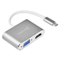 Silverstone SST-EP16C USB 3.1  Type-C to VGA/HDMI Dual Screen Adapter