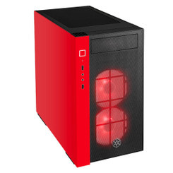 Silverstone SST-RL08BR-RGB (Black/Red + RGB Fan + Tempered Glass) MATX/Mini-DTX/Mini -ITX Case