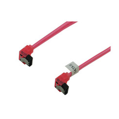 10inch SATA3.0 6Gbs cable,right to right, UV Red, metal latch