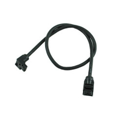20cm/8inch SATA III Round Cable 6GB/s Straight to Right Angle w/latch, Black