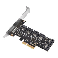 Silverstone SST-ECS06 6Port SATA Gen3 (6Gbps) Non-RAID PCI-E Low Profile Card