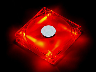 Silverstone Bright Red LED (SST-FN121-P-RL) 120x25mm 9-Bladed Transparent Case Fan